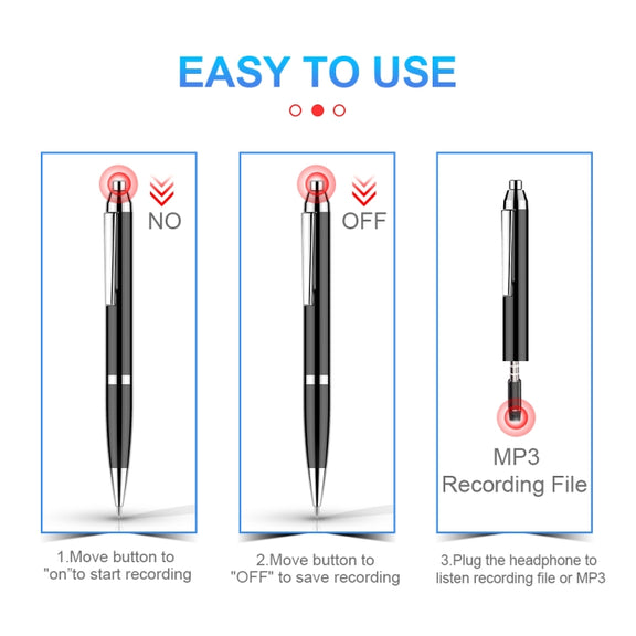 Q90 Intelligent HD Digital Noise Reduction Recording Pen, Capacity:4GB(Black)