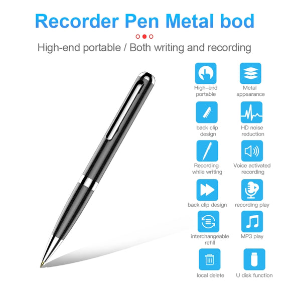 Q96 Intelligent HD Digital Noise Reduction Recording Pen, Capacity:64GB(Black)
