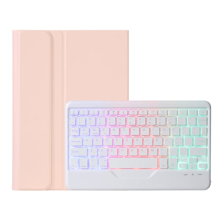 AHV7-BS Lambskin Texture Tri-color Backlight Bluetooth Keyboard Leather Tablet Case For Honor Tablet V7 Pro(Pink) - Huawei Keyboard by PMC TechLife | Online Shopping South Africa | PMC TechLife