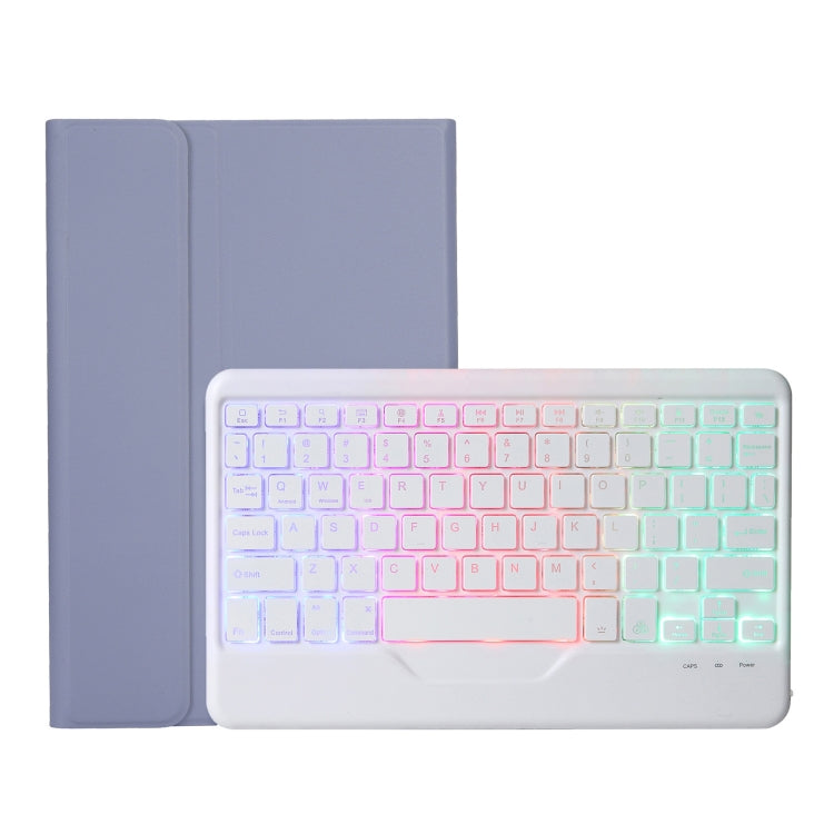 AHV7-BS Lambskin Texture Tri-color Backlight Bluetooth Keyboard Leather Tablet Case For Honor Tablet V7 Pro(Purple) - Huawei Keyboard by PMC TechLife | Online Shopping South Africa | PMC TechLife