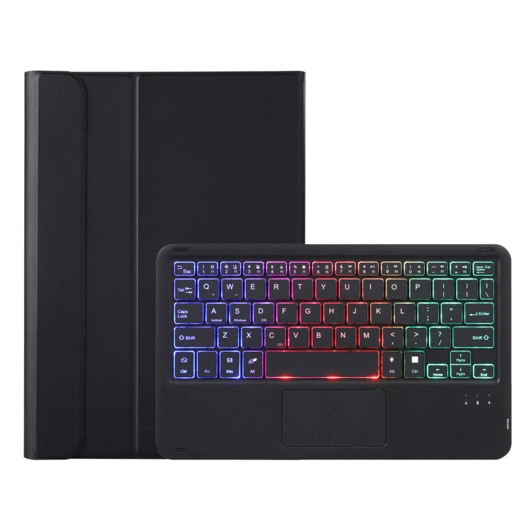 AHV7-AS Lambskin Texture Tri-color Backlight Bluetooth Keyboard Leather Tablet Case with Touchpad For Honor Tablet V7 Pro(Black) - Huawei Keyboard by PMC TechLife | Online Shopping South Africa | PMC TechLife