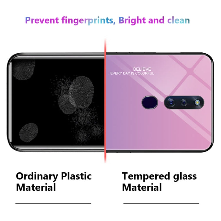 For OPPO F11 Pro Gradient Color Glass Case(Sky Blue) - OPPO Cases by PMC TechLife | Online Shopping South Africa | PMC TechLife | Buy Now Pay Later Mobicred