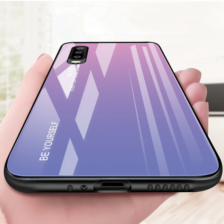 For Huawei P30 Gradient Color Glass Case(Blue) - free shipping - PMC TechLife - Order now!