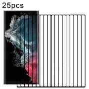 For Samsung Galaxy S22 Ultra 5G 25pcs Full Glue 3D Curved Edge Screen Tempered Glass Film(Black)