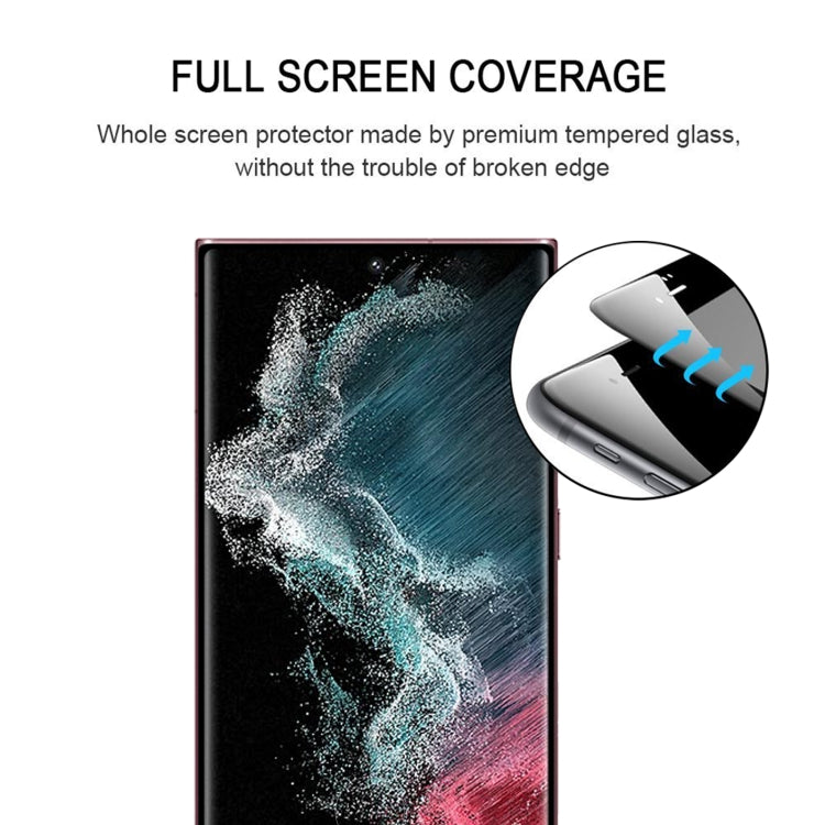 For Samsung Galaxy S22 Ultra 5G 25pcs Full Glue 3D Curved Edge Screen Tempered Glass Film(Black)