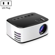 T20 320x240 400 Lumens Portable Home Theater LED HD Digital Projector, Same Screen Version, US Plug(Black White)