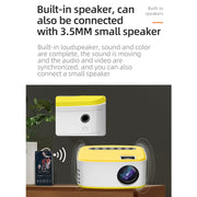 T20 320x240 400 Lumens Portable Home Theater LED HD Digital Projector, Same Screen Version, US Plug(Black White)
