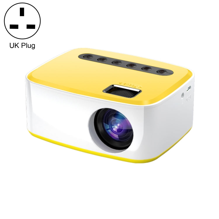 T20 320x240 400 Lumens Portable Home Theater LED HD Digital Projector, Same Screen Version, UK Plug(White Yellow) - LED Projector by PMC TechLife | Online Shopping South Africa | PMC TechLife | Buy Now Pay Later Mobicred