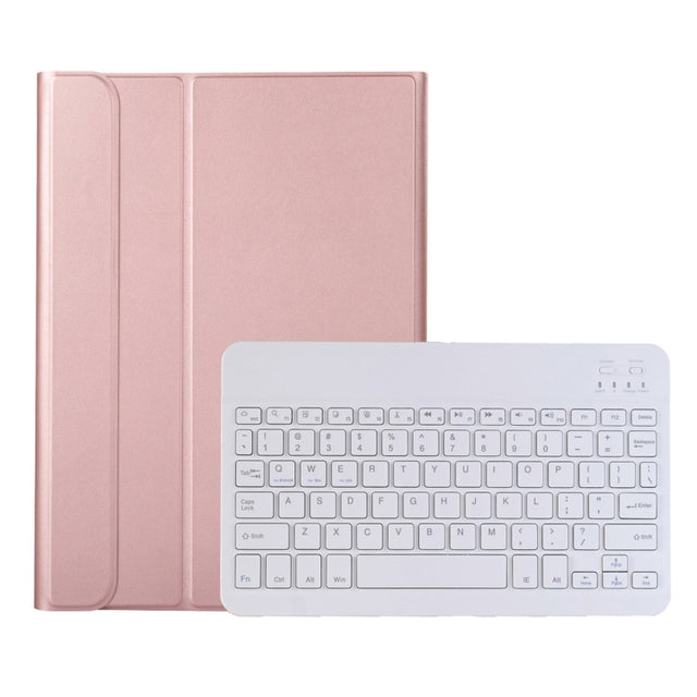 A08 Ultra-thin Bluetooth Keyboard Leather Case For Samsung Galaxy Tab A8 2021 SM-X205 / SM-X200(Rose Gold)