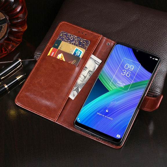 For TCL 20 R 5G idewei Crazy Horse Texture Leather Phone Case(Yellow)