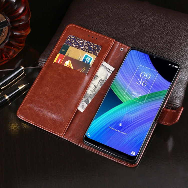 For TCL 20 R 5G idewei Crazy Horse Texture Leather Phone Case(Yellow)