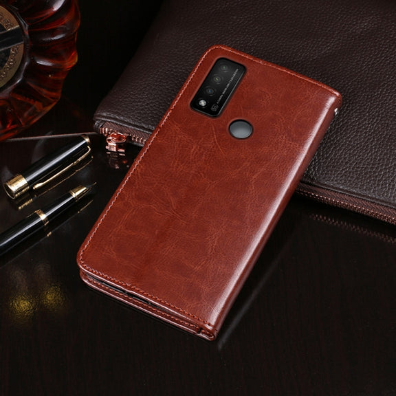 For TCL 20 R 5G idewei Crazy Horse Texture Leather Phone Case(Red)
