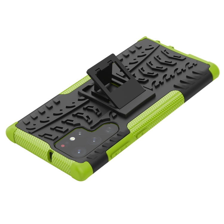 For Samsung Galaxy S22 Ultra 5G Tire Texture TPU + PC Phone Case with Holder(Green) - Galaxy S22 Ultra 5G Cases by PMC TechLife | Online Shopping South Africa | PMC TechLife | Buy Now Pay Later Mobicred