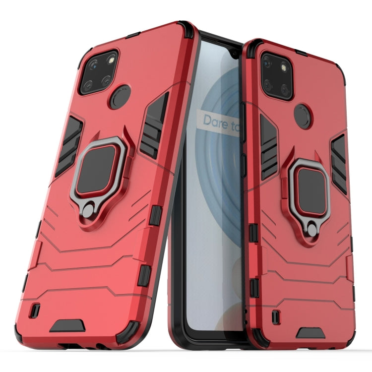 For OPPO Realme C21Y Shockproof PC + TPU Protective Case with Magnetic Ring Holder(Red) - free shipping - PMC TechLife - Order now!