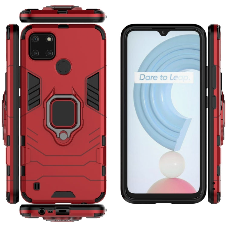 For OPPO Realme C21Y Shockproof PC + TPU Protective Case with Magnetic Ring Holder(Red) - free shipping - PMC TechLife - Order now!