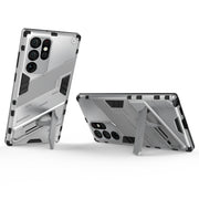 For Samsung Galaxy S22 Ultra 5G Punk Armor 2 in 1 PC + TPU Shockproof Phone Case with Invisible Holder(White)