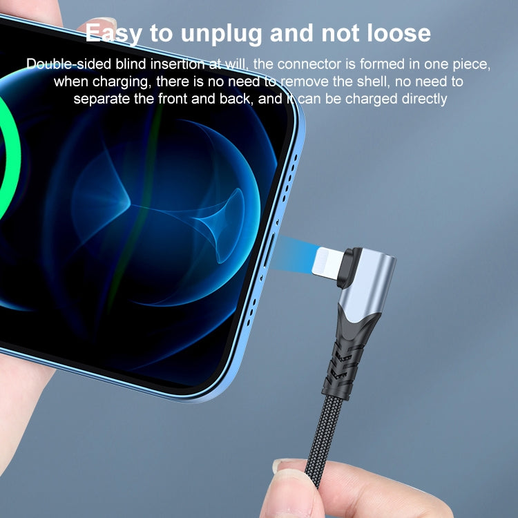 A6 PD 20W USB-C / Type-C to 8 Pin Elbow Data Cable for iPhone, iPad, Length:1m(Grey)