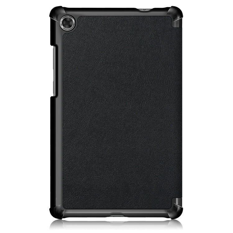 For Lenovo Tab M8 Custer Texture Horizontal Flip Smart TPU Leather Case with Three-folding Holder(Black) - Lenovo by PMC TechLife | Online Shopping South Africa | PMC TechLife | Buy Now Pay Later Mobicred