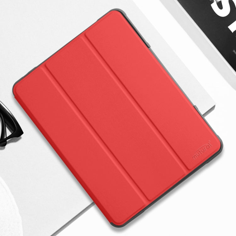 For iPad 10.2 Mutural Horizontal Flip PC + TPU + PU Leather Case with Holder & Pen Slot(Red) - free shipping - PMC TechLife - Order now!