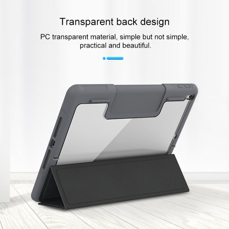 For iPad 10.2 Mutural Horizontal Flip PC + TPU + PU Leather Case with Holder & Pen Slot(Blue)