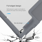 For iPad 10.2 Mutural Horizontal Flip PC + TPU + PU Leather Case with Holder & Pen Slot(Blue)