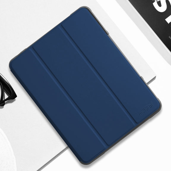 For iPad 10.2 Mutural Horizontal Flip PC + TPU + PU Leather Case with Holder & Pen Slot(Blue)