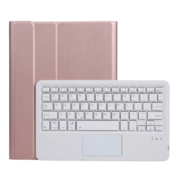 A07B-A Lambskin Texture Square Keycap Bluetooth Keyboard Leather Case with Touch Control For iPad 9.7 2018 & 2017 / Pro 9.7 inch / Air 2(Rose Gold) - Universal by PMC TechLife | Online Shopping South Africa | PMC TechLife