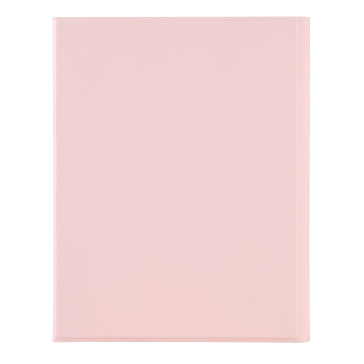 A102B-A Lambskin Texture Square Keycap Bluetooth Keyboard Leather Case with Touch Control For iPad Pro 10.5 inch / 10.2 2021 & 2020 & 2019 / Air 3(Pink)