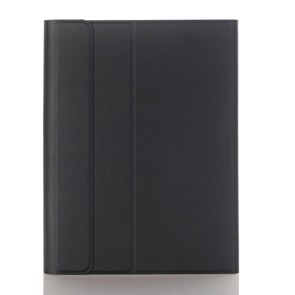A11B-A Lambskin Texture Square Keycap Bluetooth Keyboard Leather Case with Touch Control For iPad Air 4 2020 10.9 / Pro 11 inch 2021 & 2020 & 2018(Black)