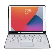 A11B-A Lambskin Texture Square Keycap Bluetooth Keyboard Leather Case with Touch Control For iPad Air 5 / 4 2020 10.9 / Pro 11 inch 2021 & 2020 & 2018(Gold)