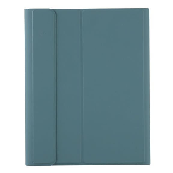 A11B-A Lambskin Texture Square Keycap Bluetooth Keyboard Leather Case with Touch Control For iPad Air 4 2020 10.9 / Pro 11 inch 2021 & 2020 & 2018(Dark Green)