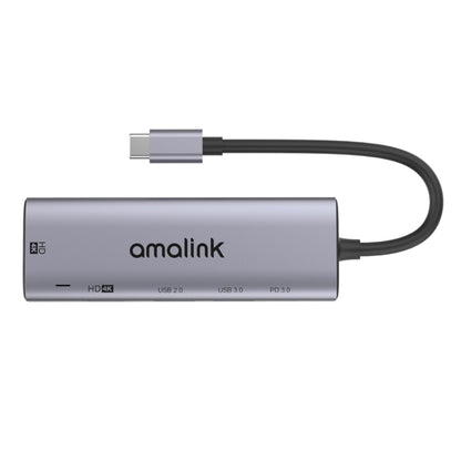 amalink 95126 Type-C / USB-C to Dual HDMI + 2 Ports USB + PD 3.0 Multi-function HUB(Grey) - free shipping - PMC Jewellery - Order now!