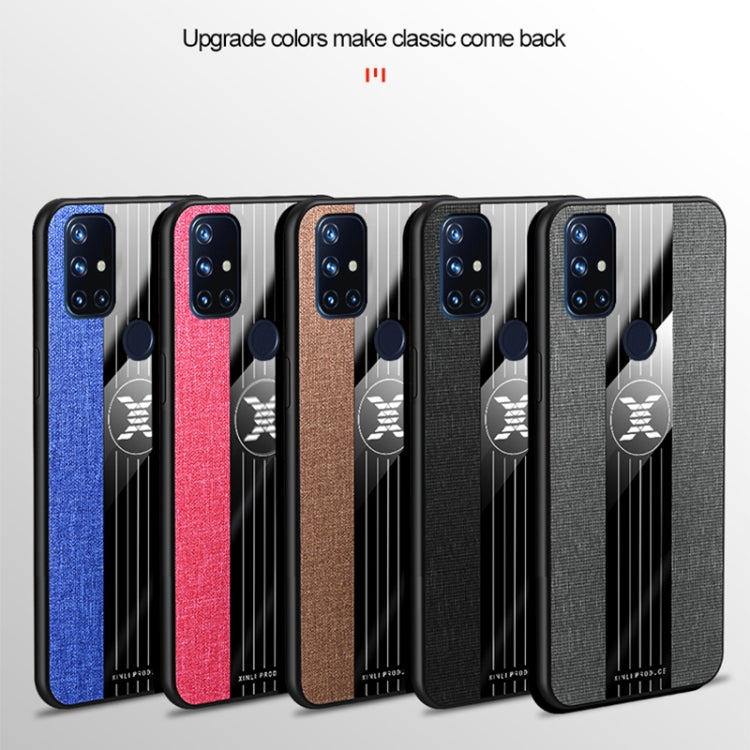 For OnePlus Nord N10 5G XINLI Stitching Cloth Texture Shockproof TPU Phone Case(Black)