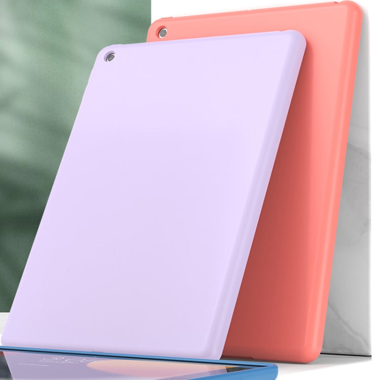 For iPad 10.2 2021 / 2020 / 2019 Mutural Silicone Microfiber Tablet Case(Pink Orange) - free shipping - PMC TechLife - Order now!