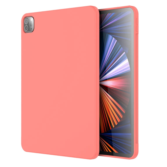 For iPad Pro 12.9 inch 2022 / 2021 / 2020 Mutural Silicone Microfiber Tablet Case(Pink Orange)