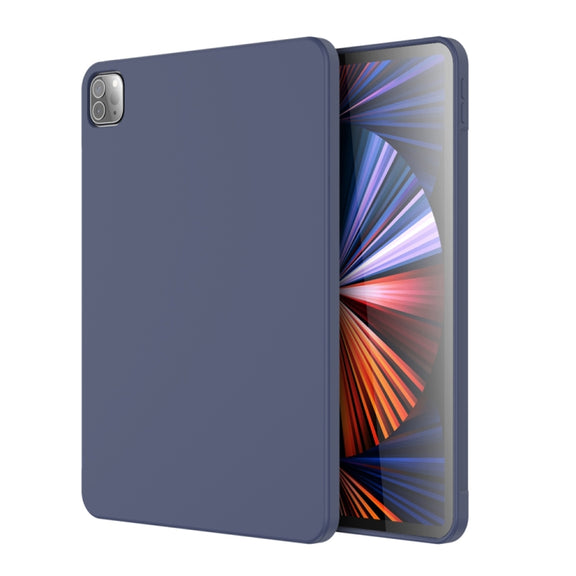 For iPad Pro 12.9 inch 2022 / 2021 / 2020 Mutural Silicone Microfiber Tablet Case(Midnight Blue)