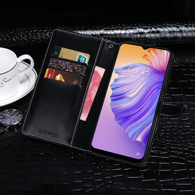 For Tecno Spark 8 idewei Crocodile Texture Leather Phone Case(Dark Blue) - Tecno Cases by idewei | Online Shopping South Africa | PMC TechLife | Buy Now Pay Later Mobicred