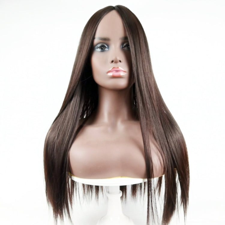 Centre-parted Long Straight Wig Headgear for Women(Dark Brown) - free shipping - PMC TechLife - Order now!