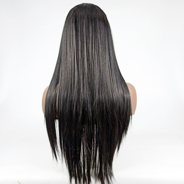 Centre-parted Long Straight Wig Headgear for Women(Linen Gold)