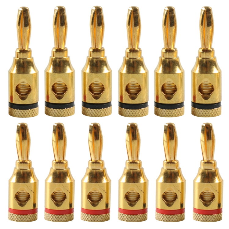 A6520 12 in 1 Car Gold-plated Red and Black 4mm Banana Head Audio Plug - Terminal connectors by PMC TechLife | Online Shopping South Africa | PMC TechLife | Buy Now Pay Later Mobicred