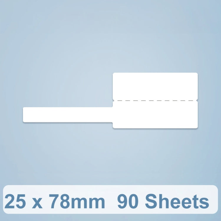 25 x 78mm  90 Sheets Thermal Label Data Cable Sort Stickers For NiiMbot D101 / D11(White) - Printing Paper by PMC Jewellery | Online Shopping South Africa | PMC Jewellery | Buy Now Pay Later Mobicred