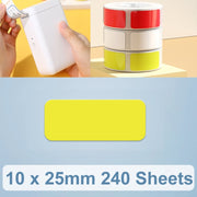 10 x 25mm 240 Sheets Thermal Printing Label Paper Stickers For NiiMbot D101 / D11(Yellow)