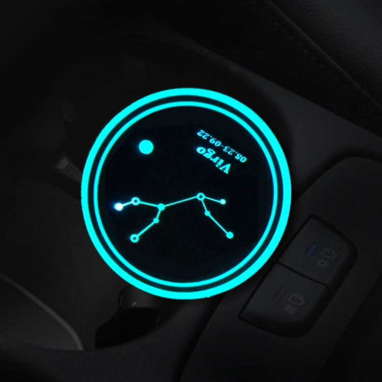 2 PCS Car Constellation Series AcrylicColorful USB Charger Water Cup Groove LED Atmosphere Light(Virgo) - Car Drink Holders by PMC TechLife | Online Shopping South Africa | PMC TechLife | Buy Now Pay Later Mobicred