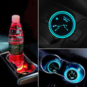 2 PCS Car Constellation Series AcrylicColorful USB Charger Water Cup Groove LED Atmosphere Light(Virgo)