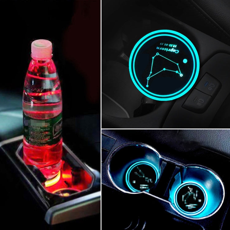 2 PCS Car Constellation Series AcrylicColorful USB Charger Water Cup Groove LED Atmosphere Light(Capricorn) - Car Drink Holders by PMC TechLife | Online Shopping South Africa | PMC TechLife | Buy Now Pay Later Mobicred