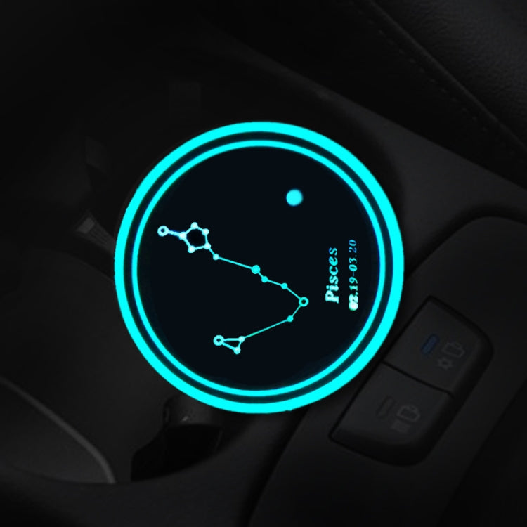 2 PCS Car Constellation Series AcrylicColorful USB Charger Water Cup Groove LED Atmosphere Light(Pisces) - Car Drink Holders by PMC TechLife | Online Shopping South Africa | PMC TechLife | Buy Now Pay Later Mobicred