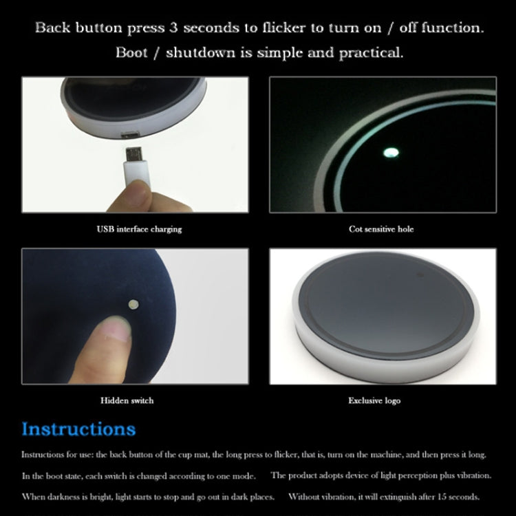 2 PCS Car Constellation Series AcrylicColorful USB Charger Water Cup Groove LED Atmosphere Light(Pisces)