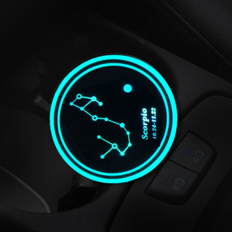 2 PCS Car Constellation Series AcrylicColorful USB Charger Water Cup Groove LED Atmosphere Light(Scorpio) - Car Drink Holders by PMC TechLife | Online Shopping South Africa | PMC TechLife | Buy Now Pay Later Mobicred