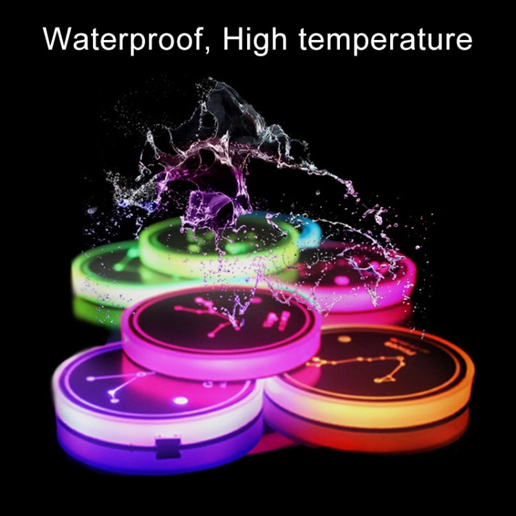 2 PCS Car Constellation Series AcrylicColorful USB Charger Water Cup Groove LED Atmosphere Light(Libra) - Car Drink Holders by PMC TechLife | Online Shopping South Africa | PMC TechLife | Buy Now Pay Later Mobicred
