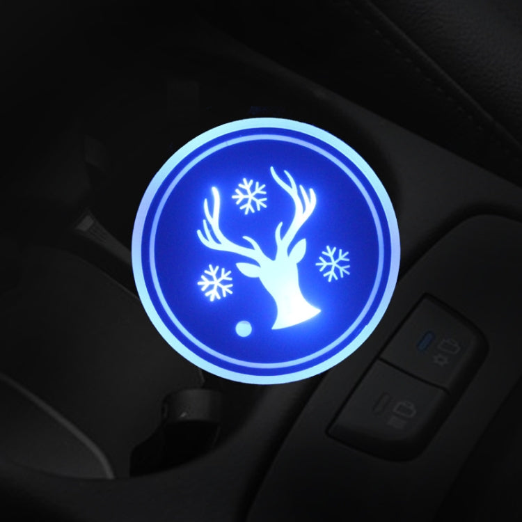 Car AcrylicColorful USB Charger Water Cup Groove LED Atmosphere Light(Christmas Deer) - Car Drink Holders by PMC TechLife | Online Shopping South Africa | PMC TechLife | Buy Now Pay Later Mobicred